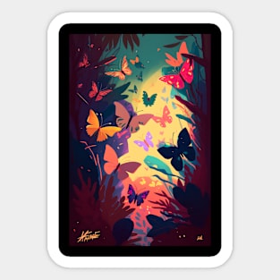 Butterfly Animal Portrait Painting Wildlife Outdoors Adventure Sticker